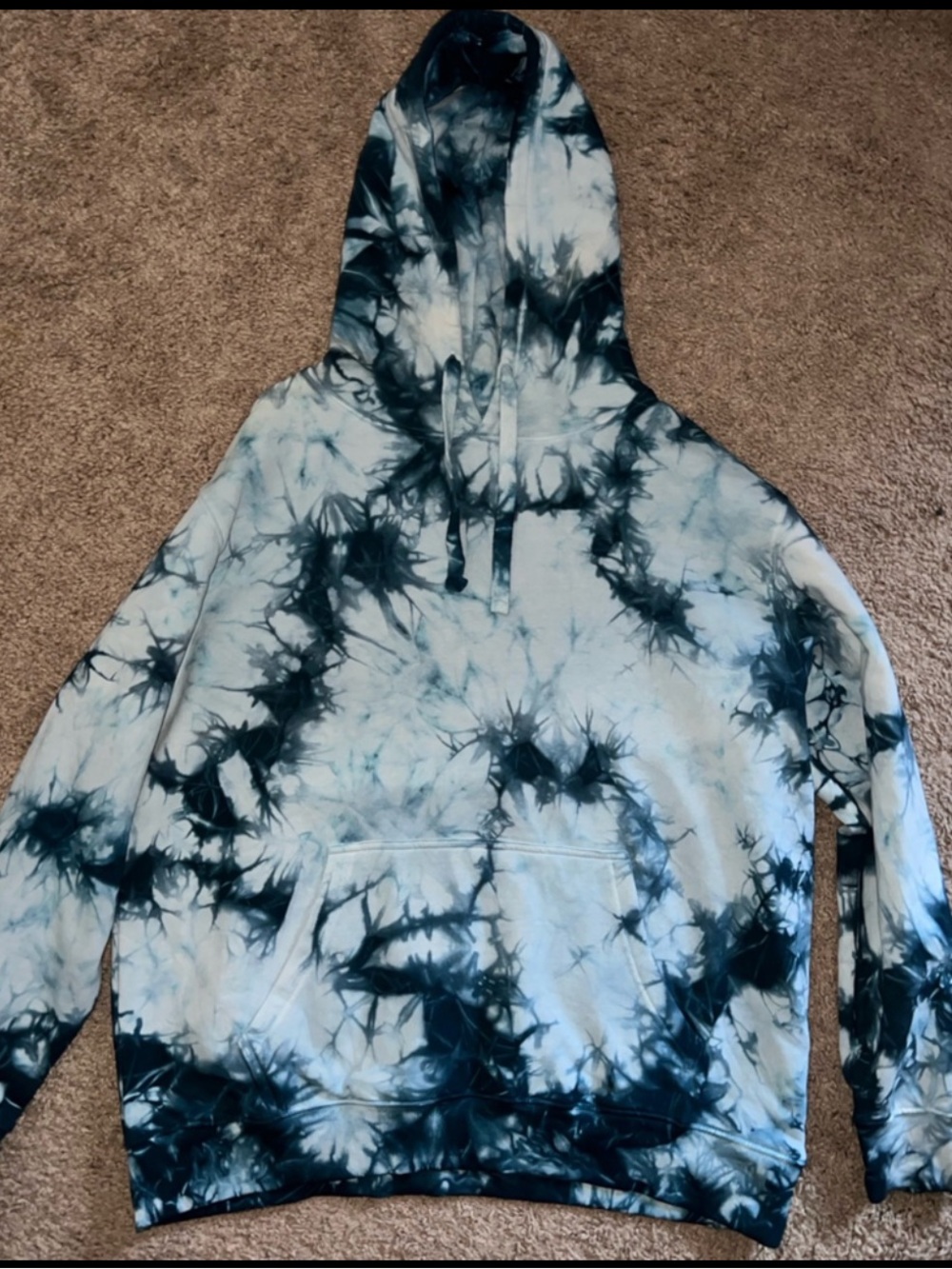 Paperbacks Men's Tie-Dye Crewneck Hoodie - Blue & White